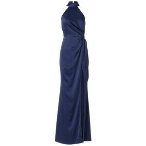 Elle Zeitoune Charlie Halter Gown in Navy, Size S​